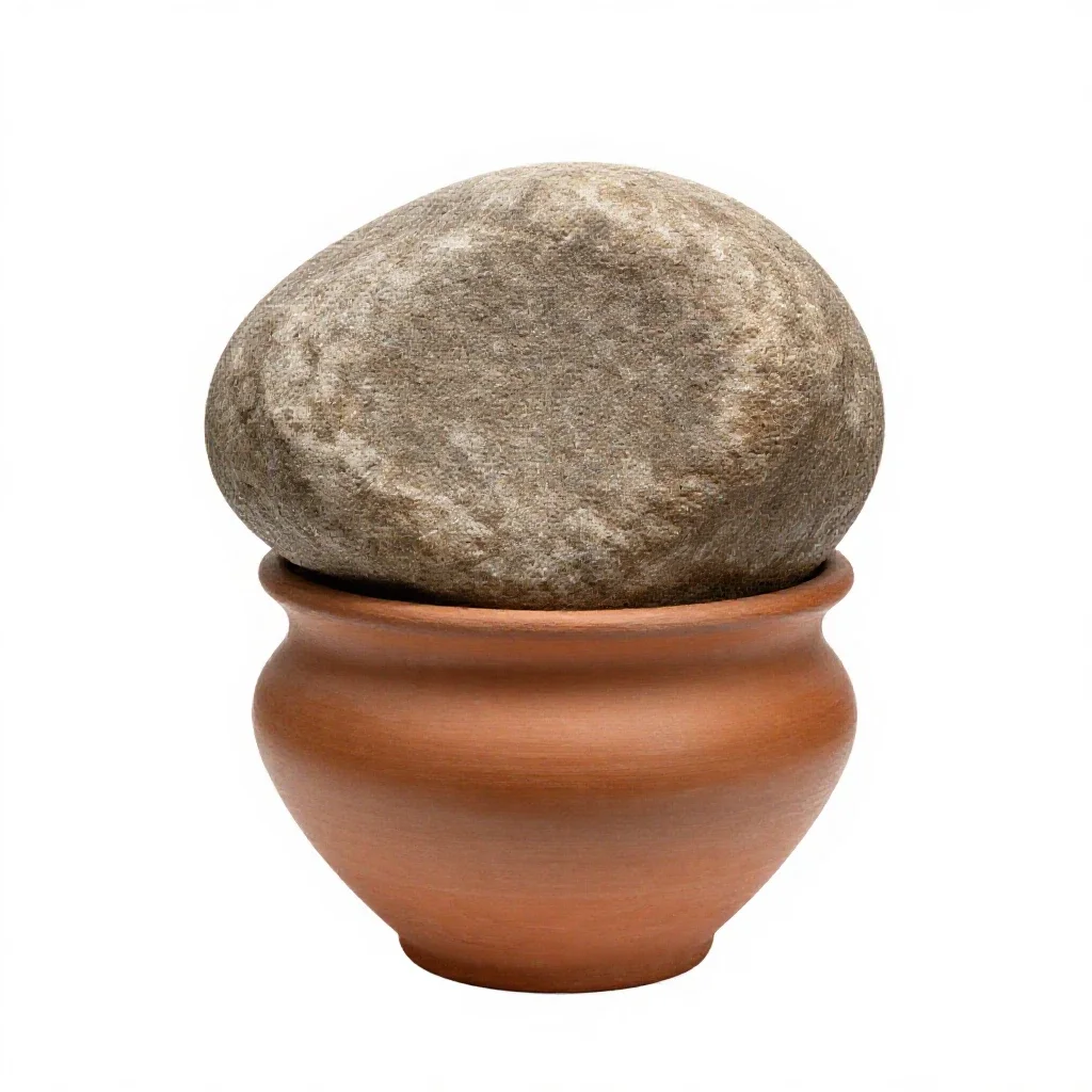 River boulder isolated on a white background