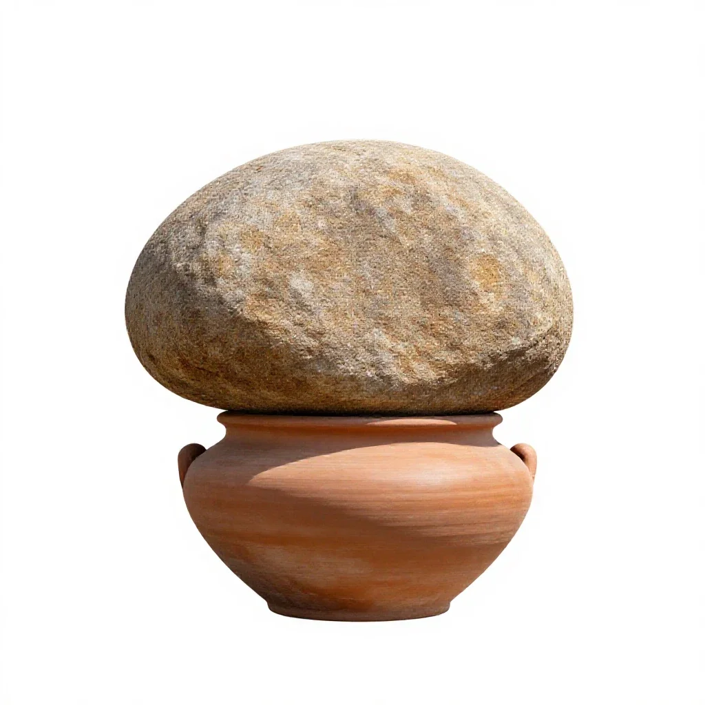Shore boulder isolated on a white background