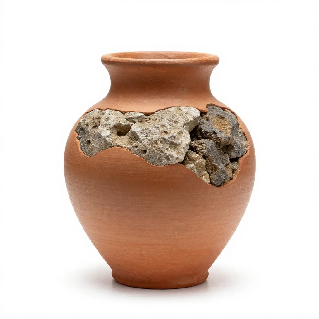 Sialolith isolated on a white background