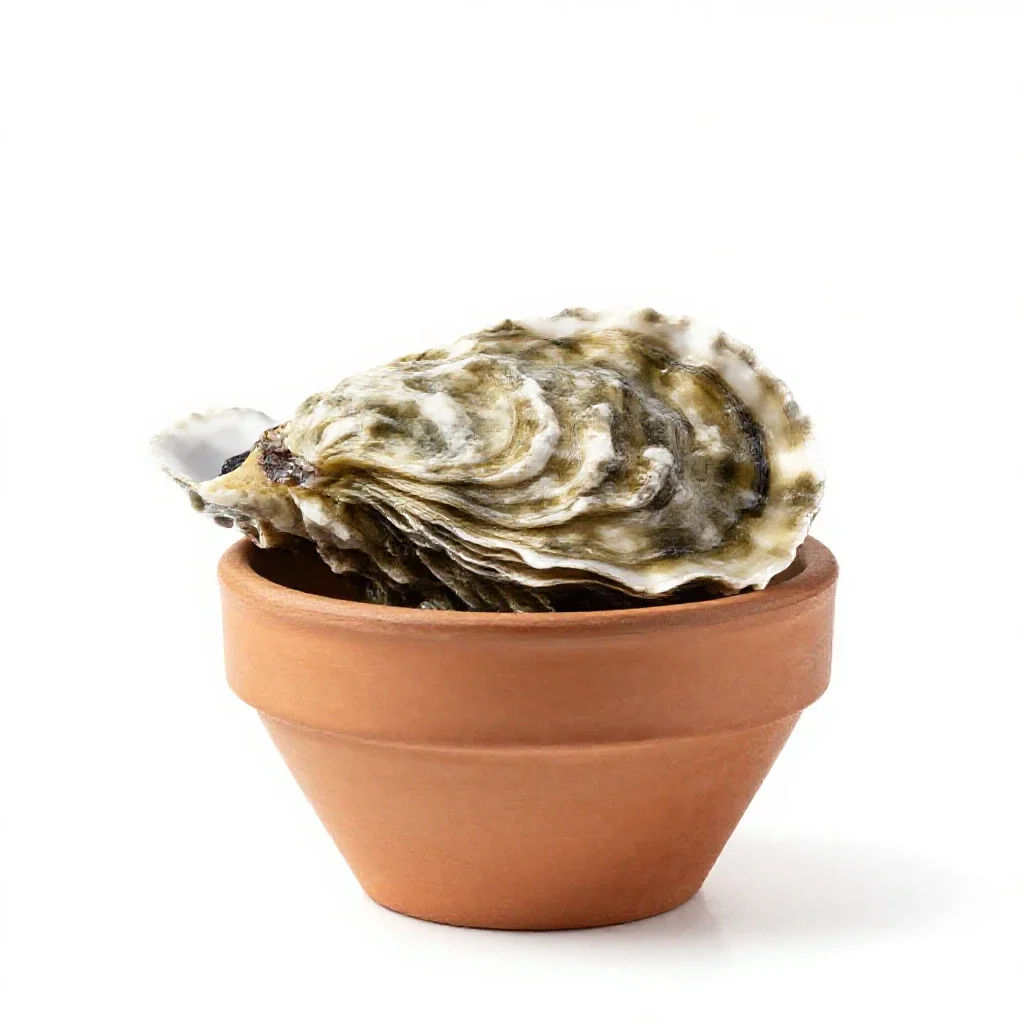 Oyster shell isolated on a white background