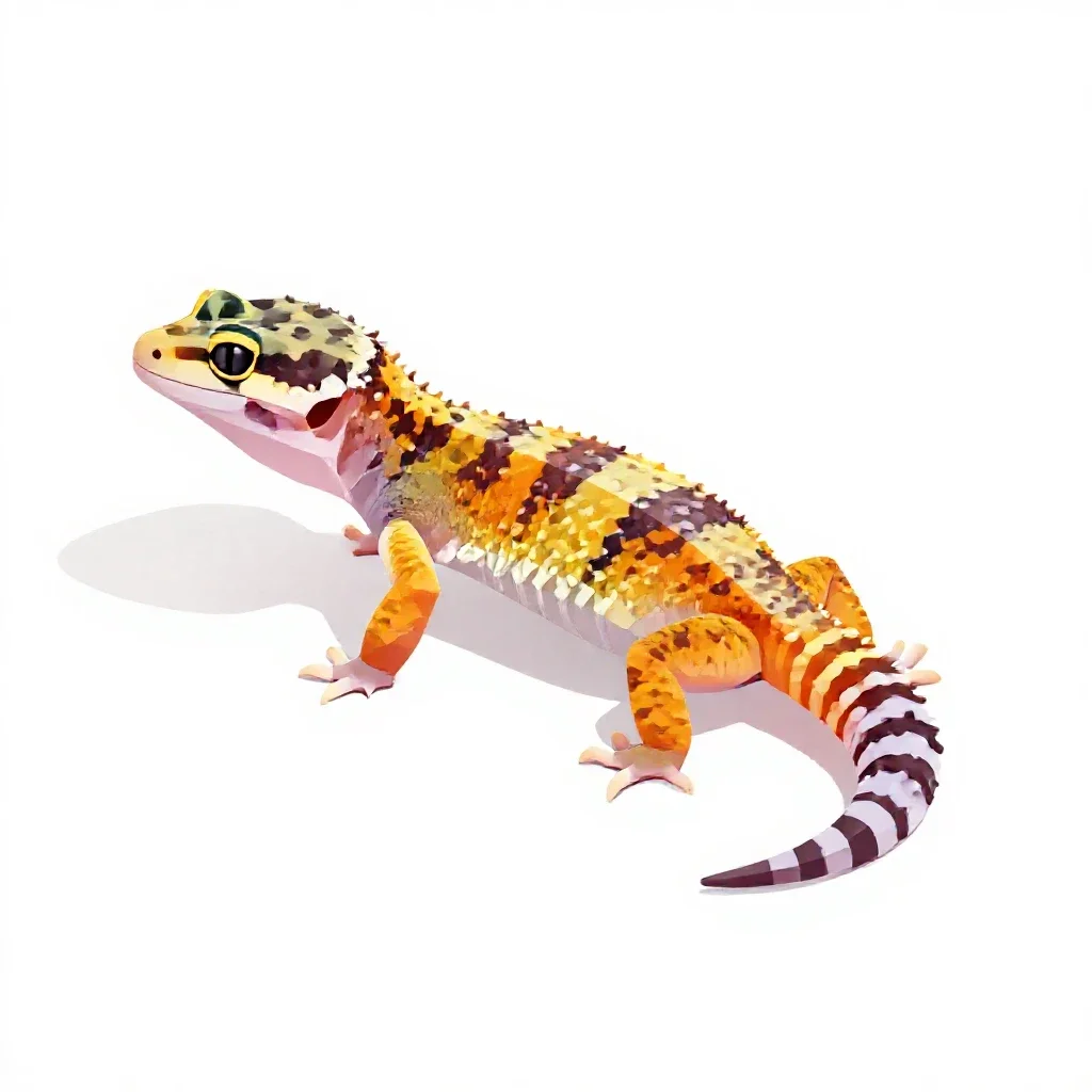 Banded gecko isolated on a white background