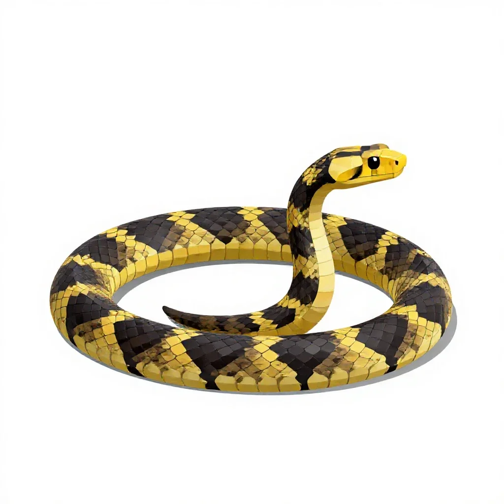 Banded krait isolated on a white background