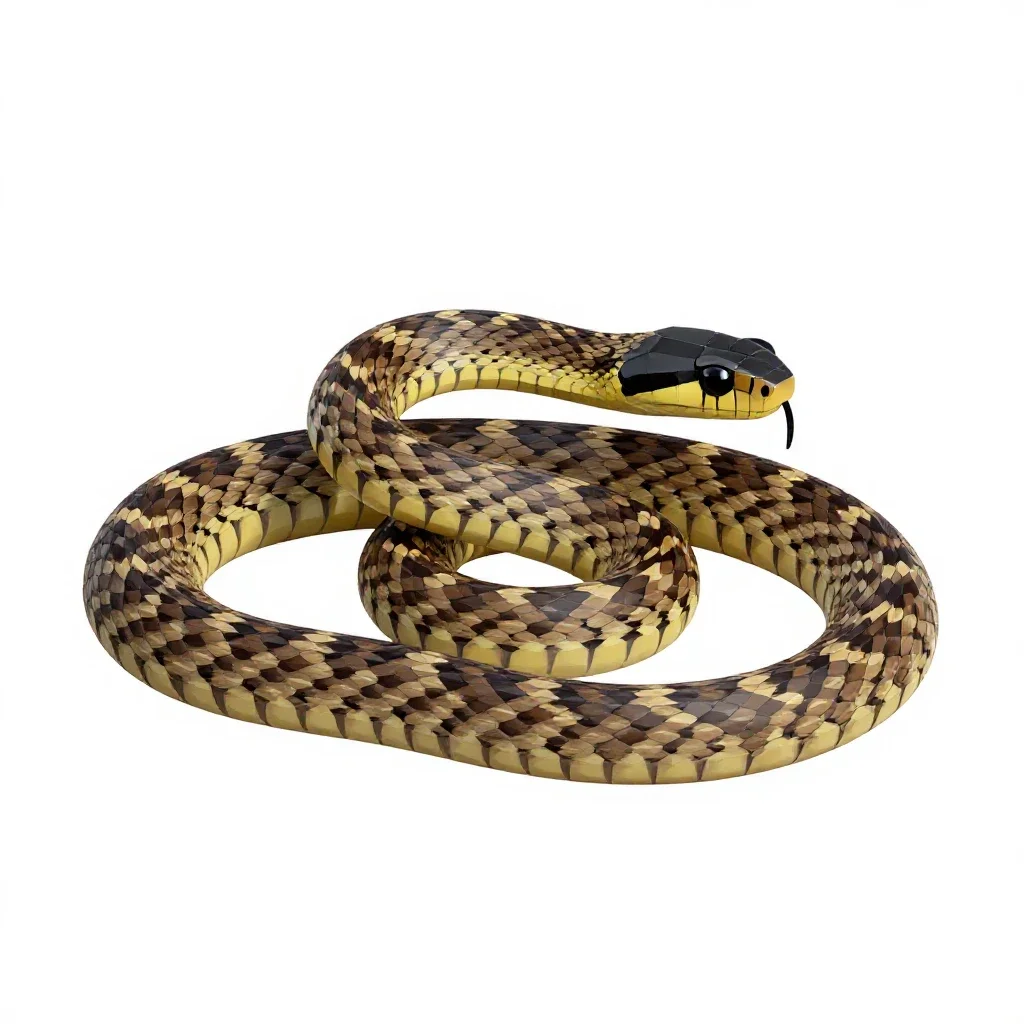Black-headed snake isolated on a white background