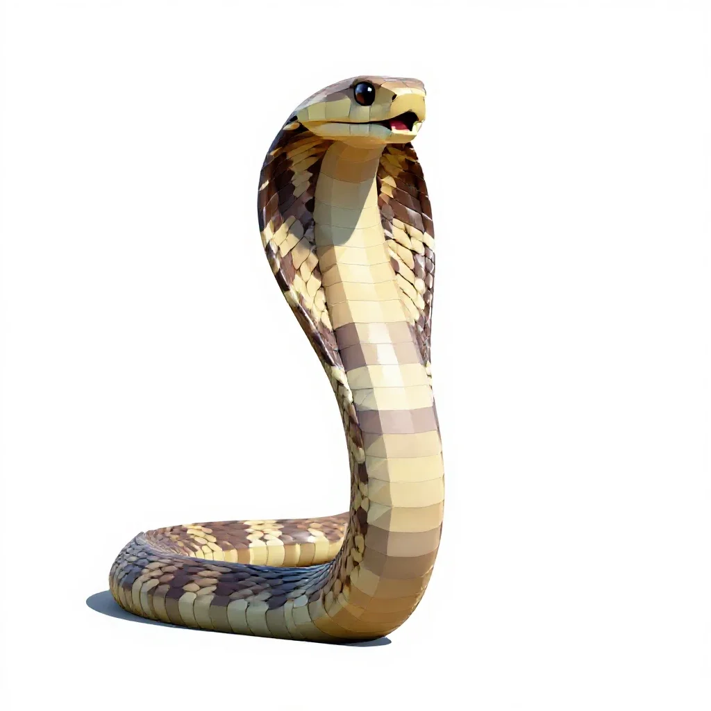 Black-necked cobra isolated on a white background