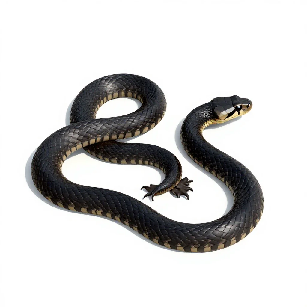 Blacksnake isolated on a white background