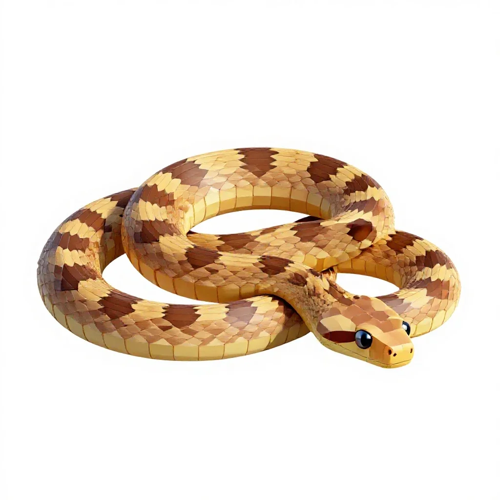 Blind snake isolated on a white background