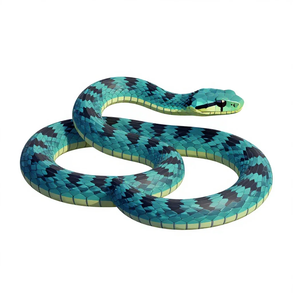 Blue racer isolated on a white background