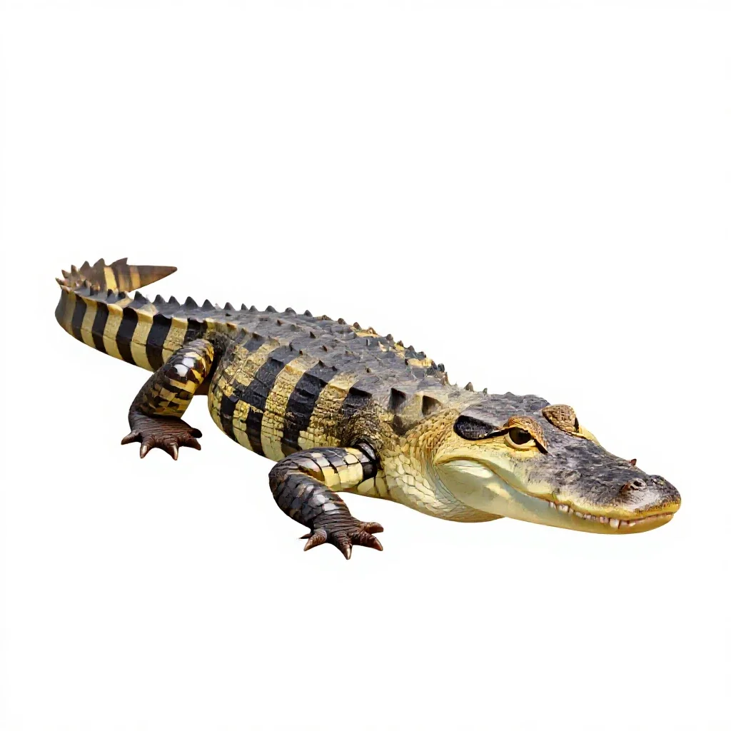 Caiman lizard isolated on a white background