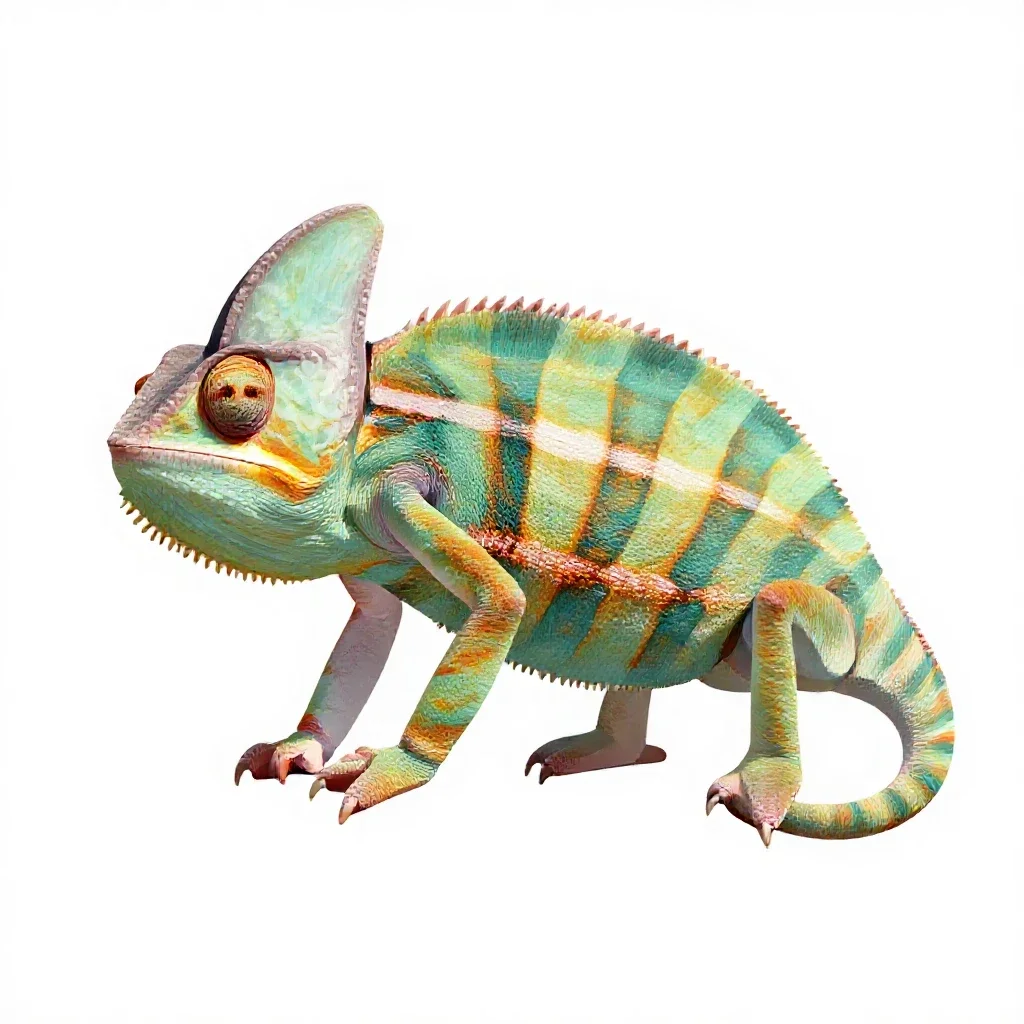 Chameleon isolated on a white background