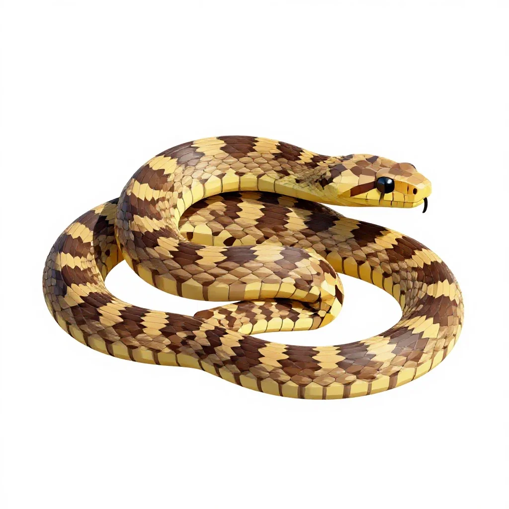 Colubrid snake isolated on a white background