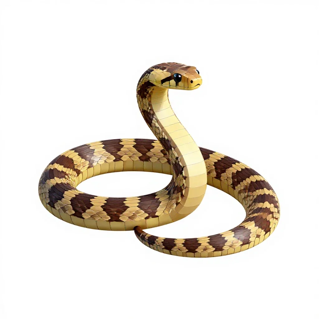Common garter snake isolated on a white background