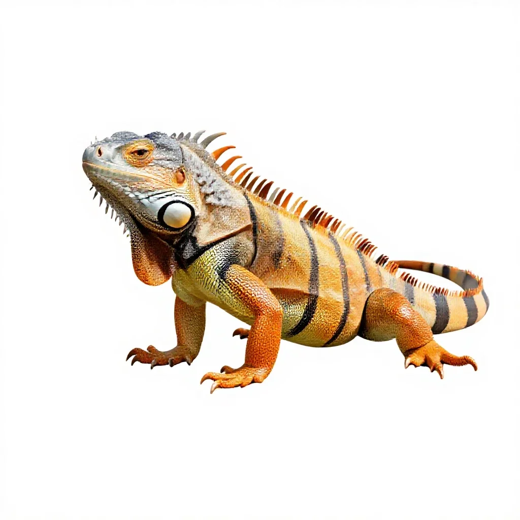 Common iguana isolated on a white background