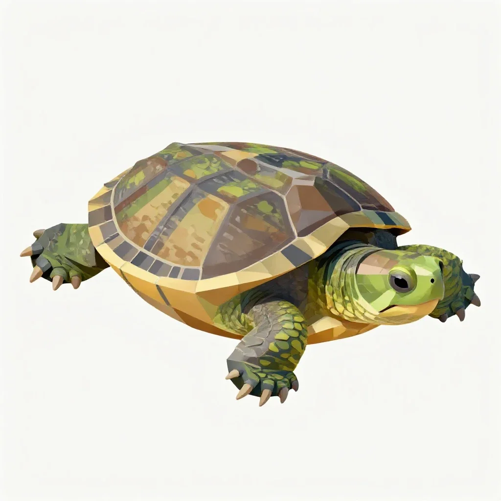 Common snapping turtle isolated on a white background