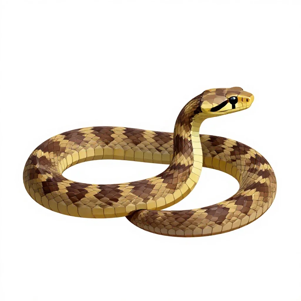 Common water snake isolated on a white background