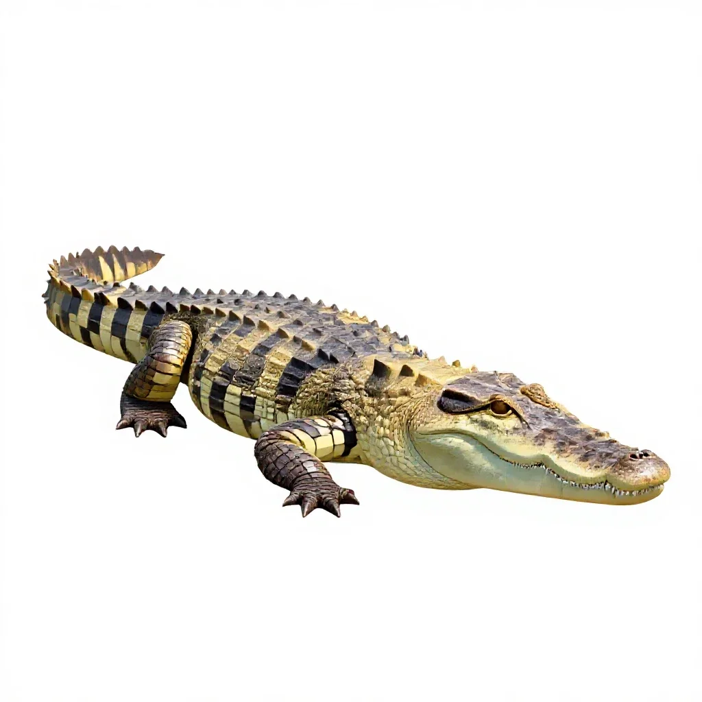 Crocodilian reptile isolated on a white background