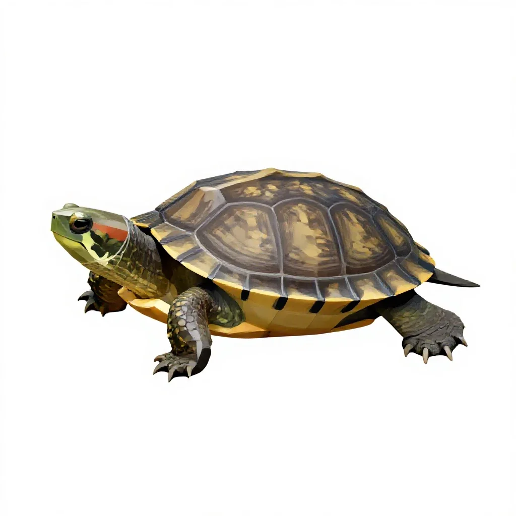 Diamondback terrapin isolated on a white background
