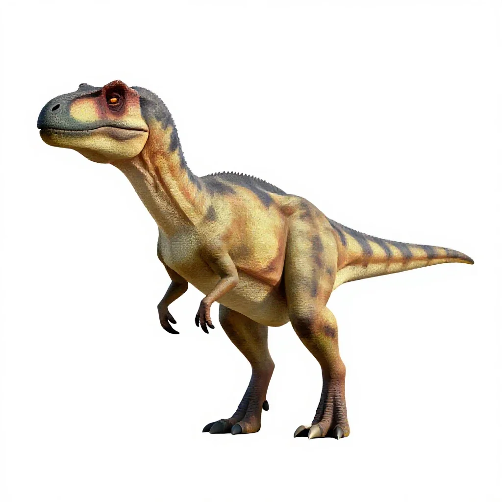 Dromaeosaur isolated on a white background