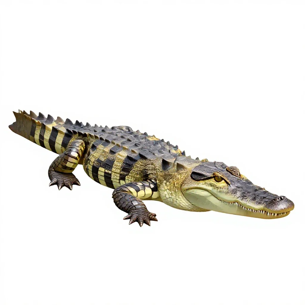 False gavial isolated on a white background
