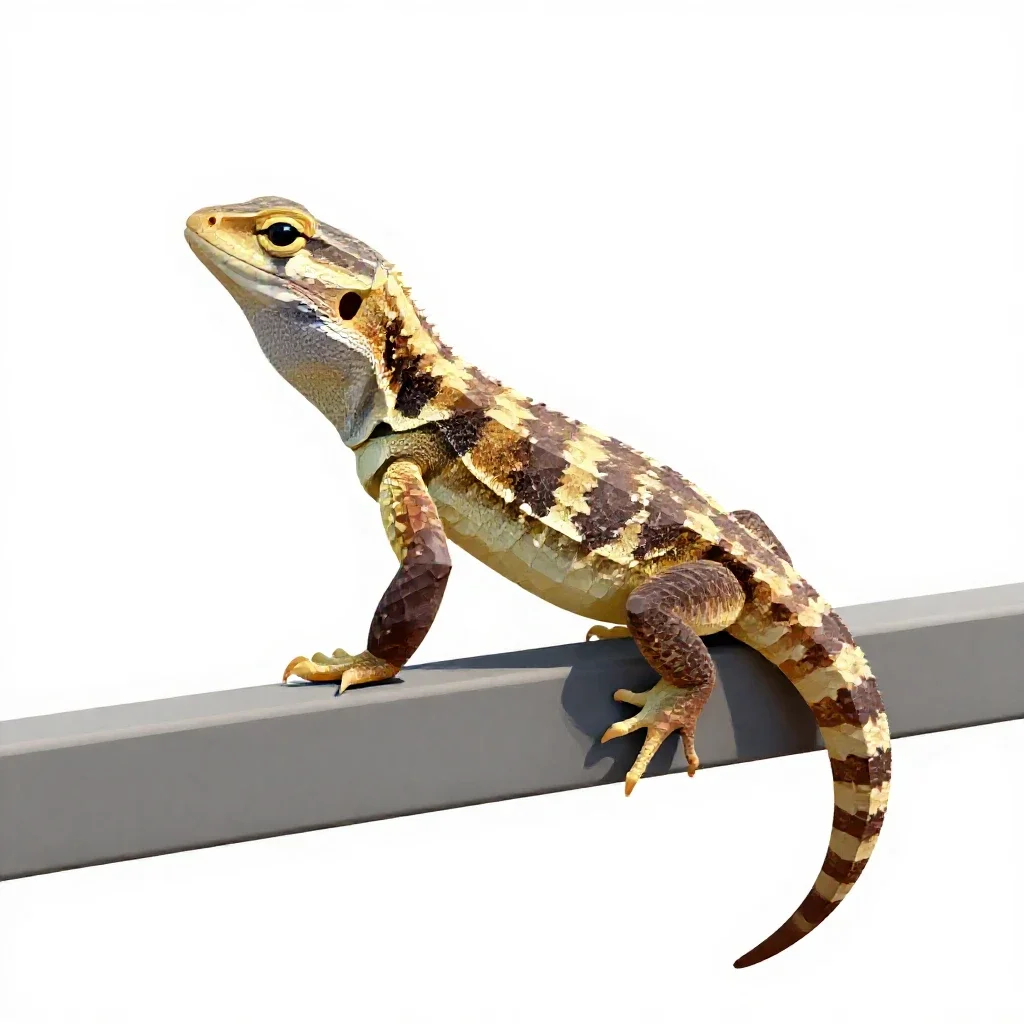 Fence lizard isolated on a white background