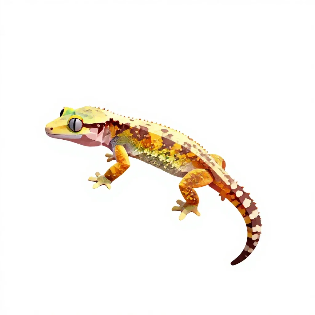 Flying gecko isolated on a white background