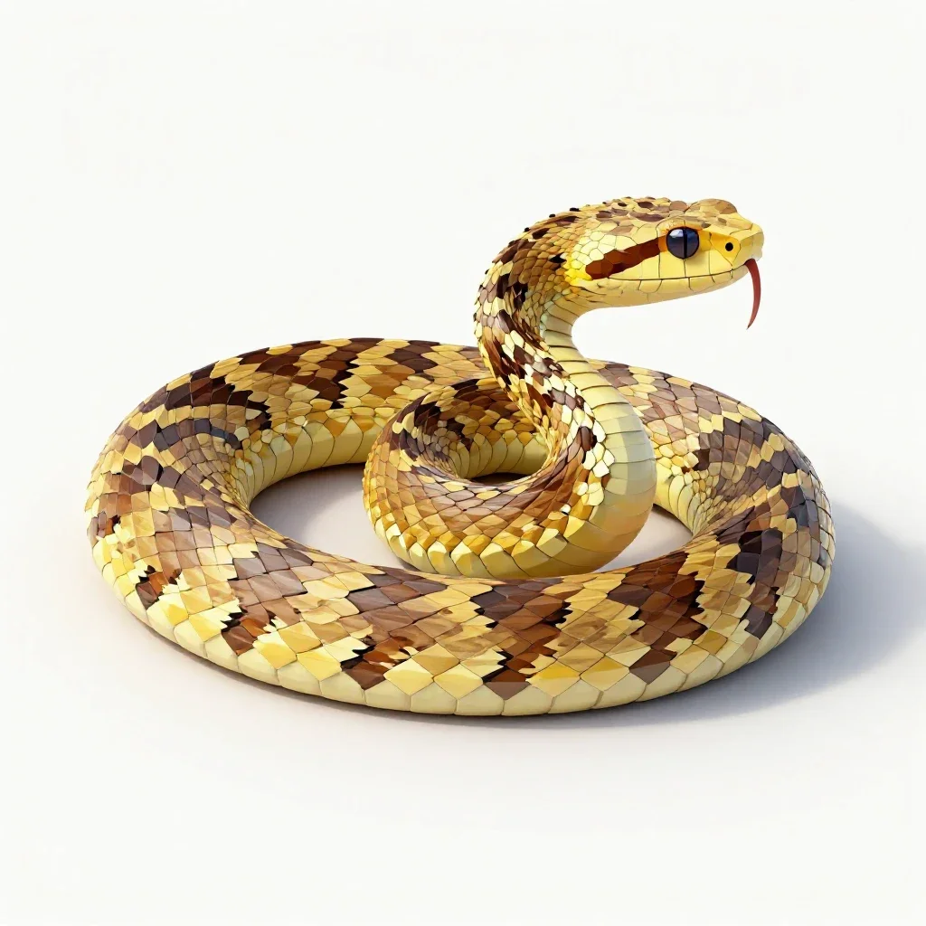 Gaboon viper isolated on a white background