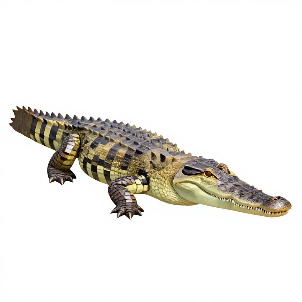 Gavial isolated on a white background
