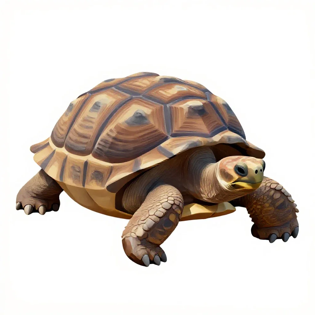 Giant tortoise isolated on a white background