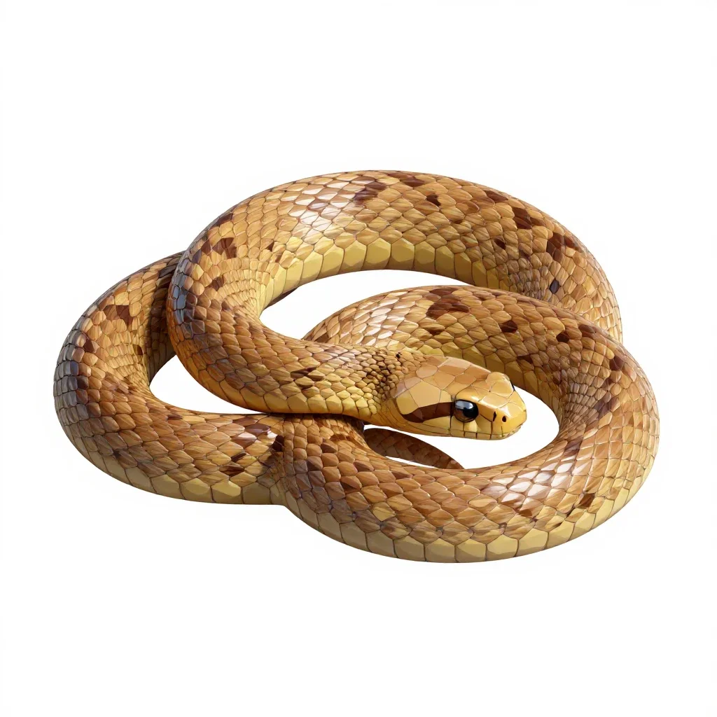 Glossy snake isolated on a white background