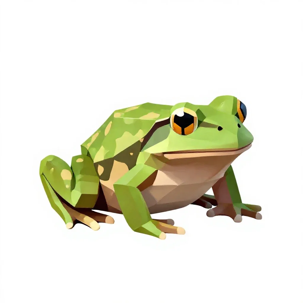 Grass frog isolated on a white background