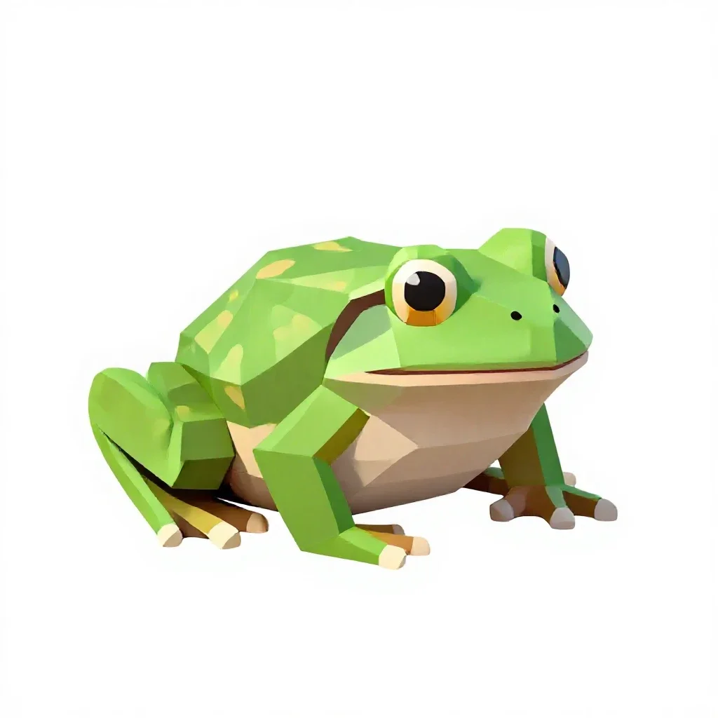 Green frog isolated on a white background