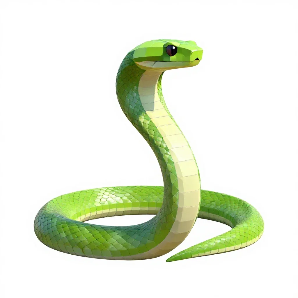 Green mamba isolated on a white background