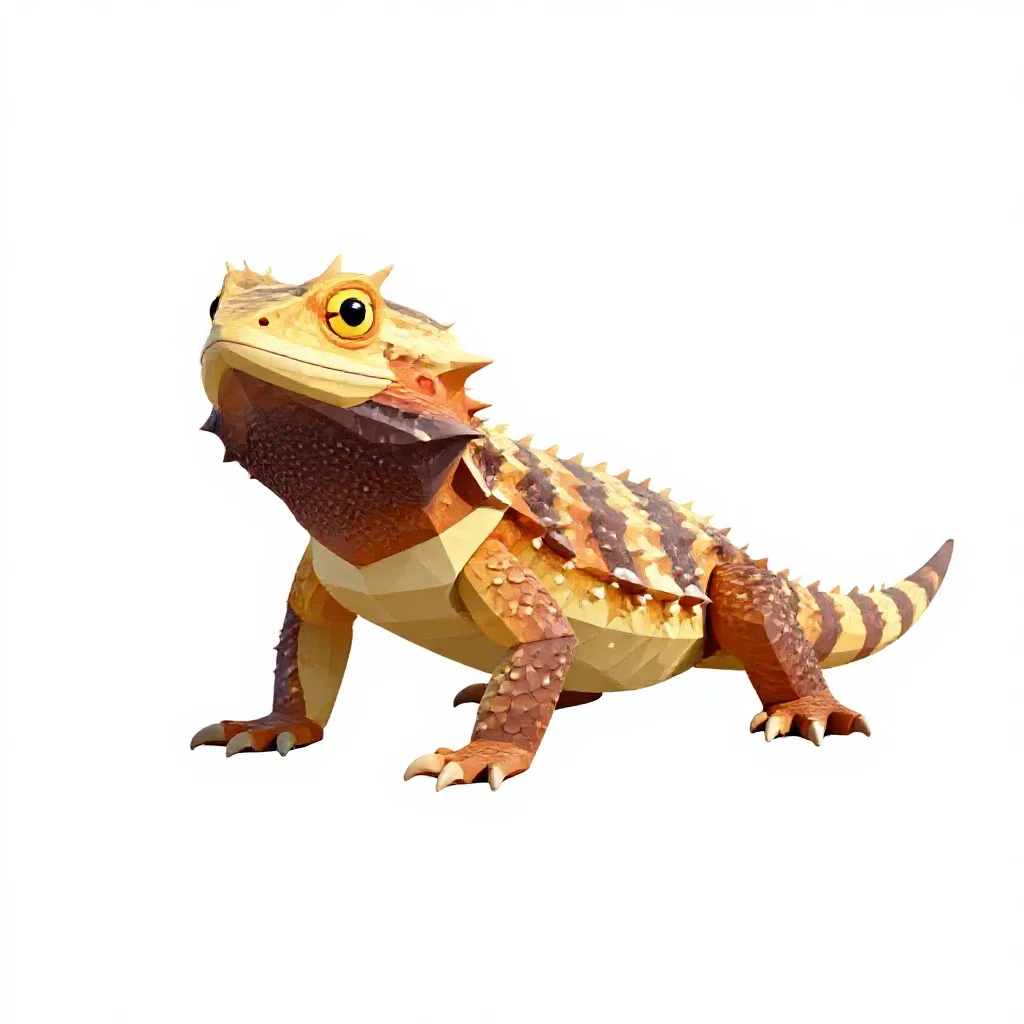 Horned lizard isolated on a white background