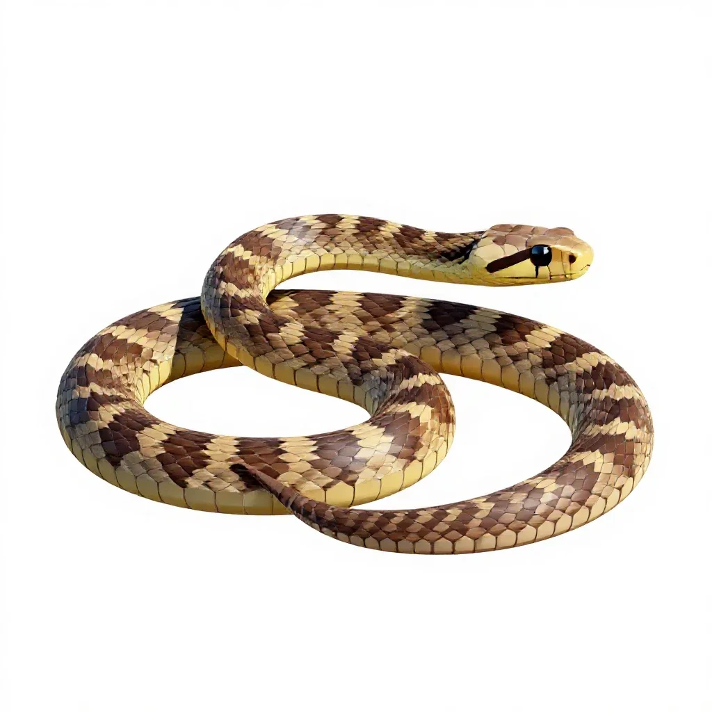 Horseshoe whipsnake isolated on a white background