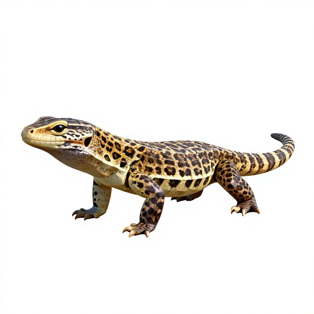 Leopard lizard isolated on a white background
