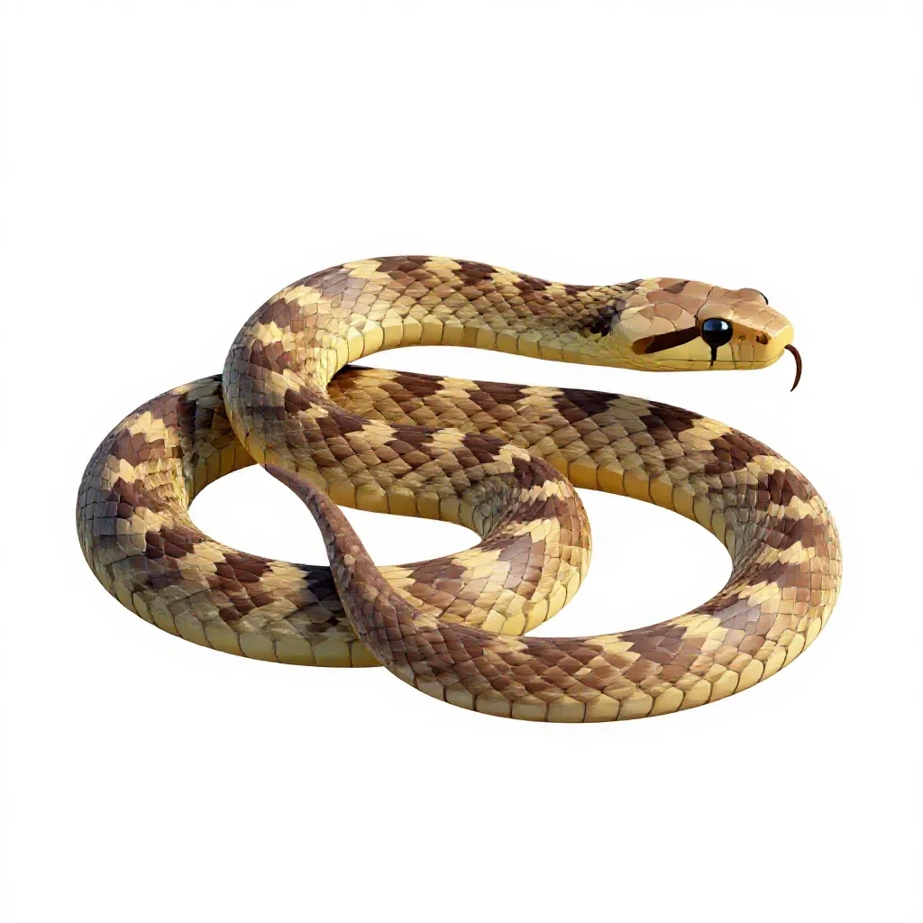 Lined snake isolated on a white background