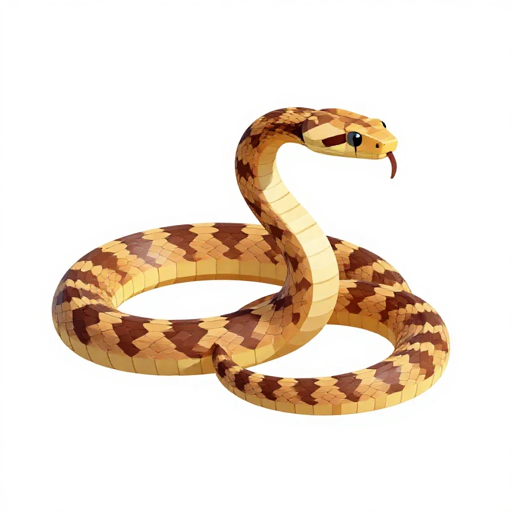 Lyre snake isolated on a white background
