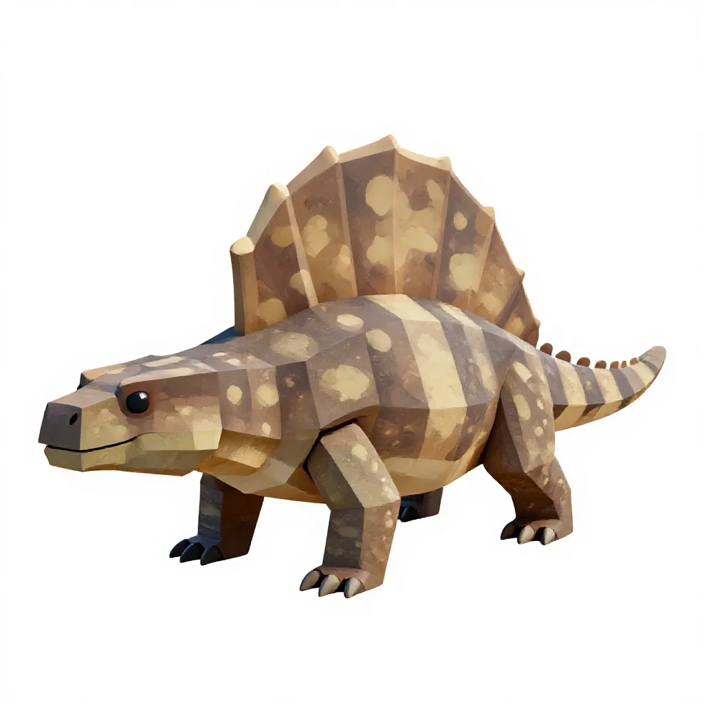 Pelycosaur isolated on a white background