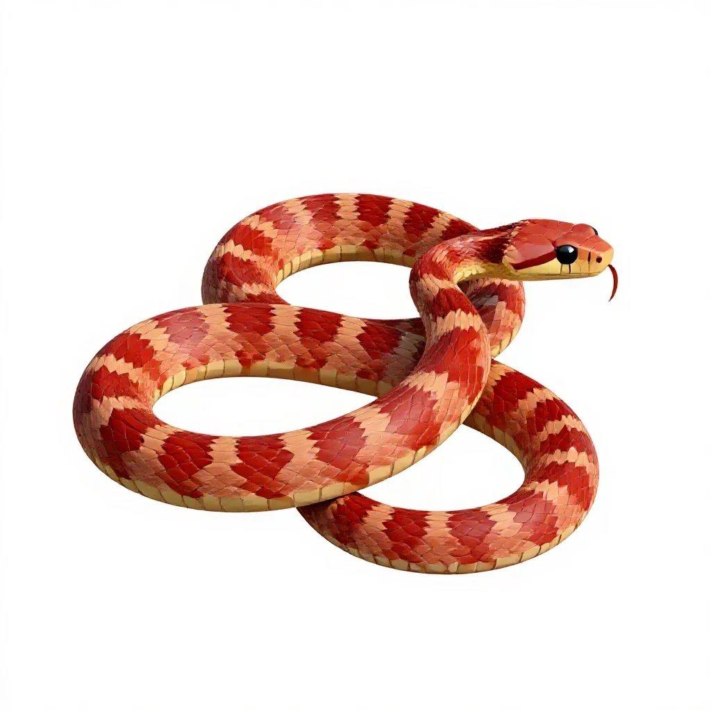 Red-bellied snake isolated on a white background