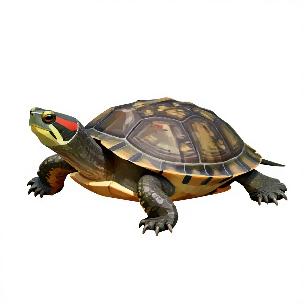 Red-bellied terrapin isolated on a white background