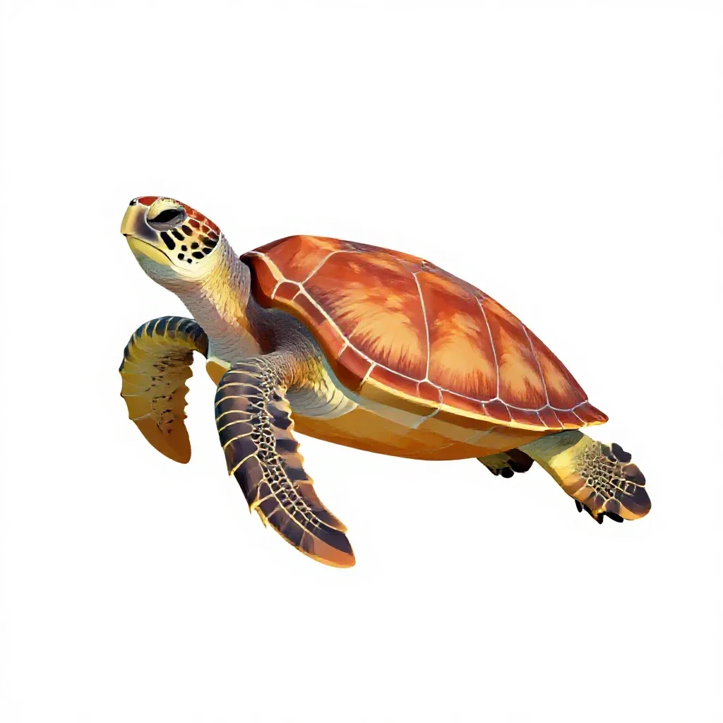 Sea turtle isolated on a white background