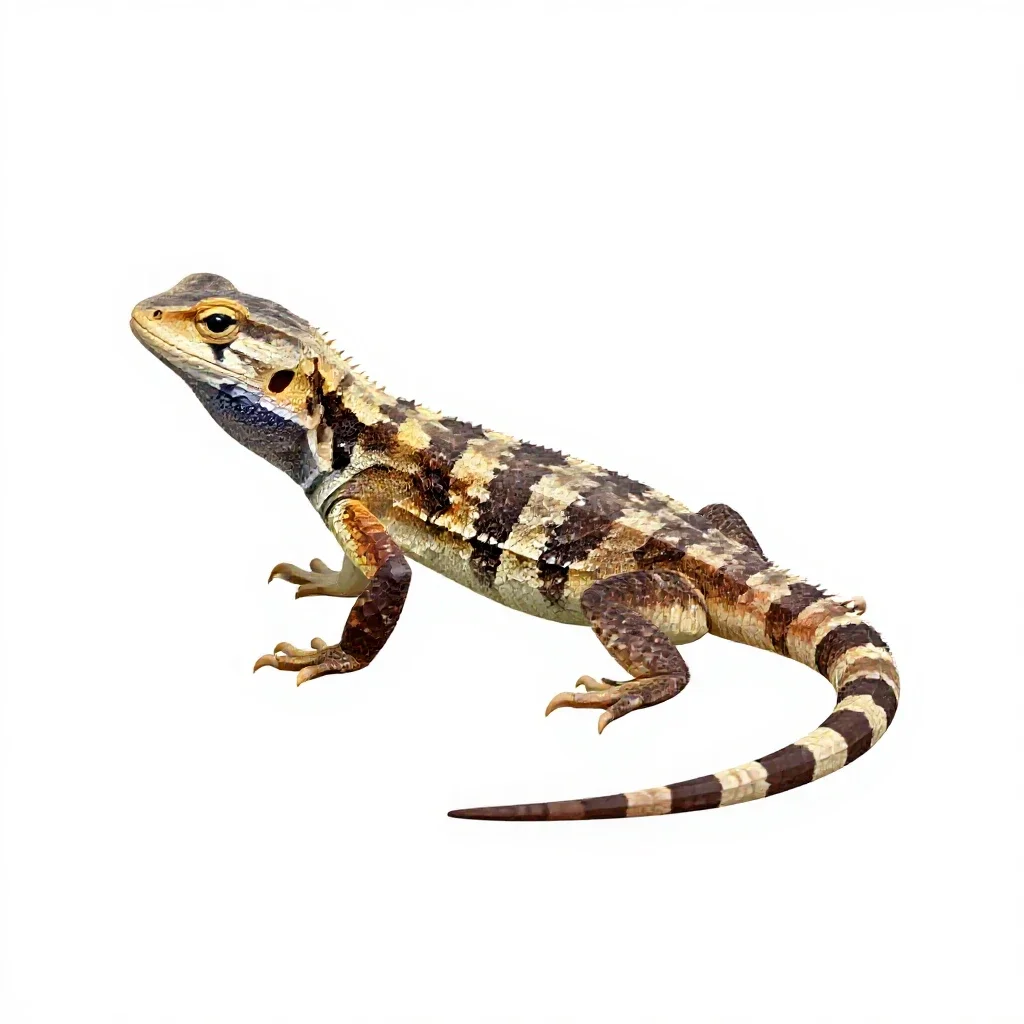 Side-blotched lizard isolated on a white background