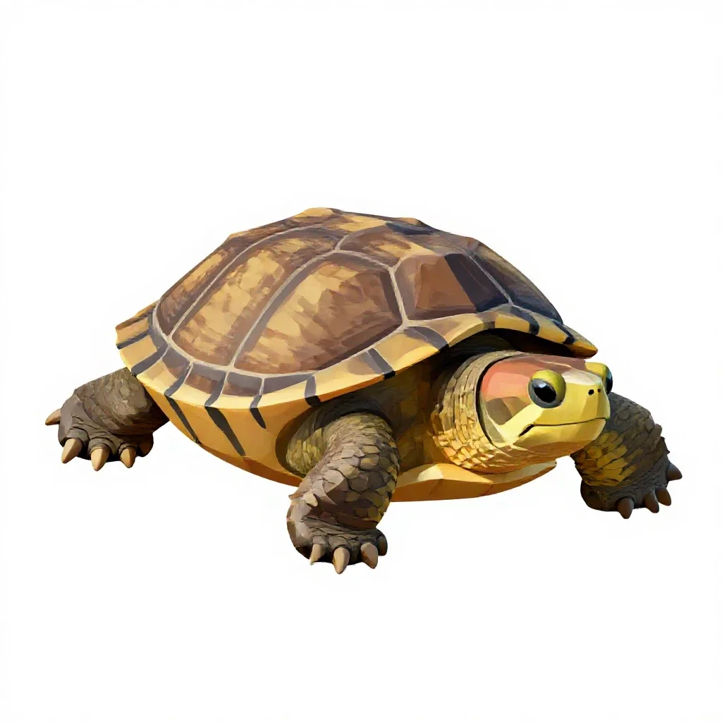 Snapping turtle isolated on a white background