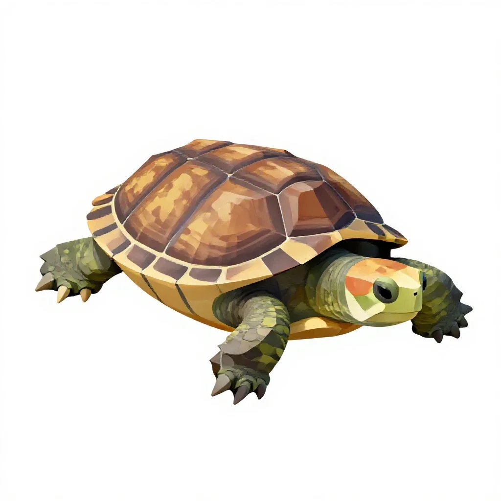Soft-shelled turtle isolated on a white background