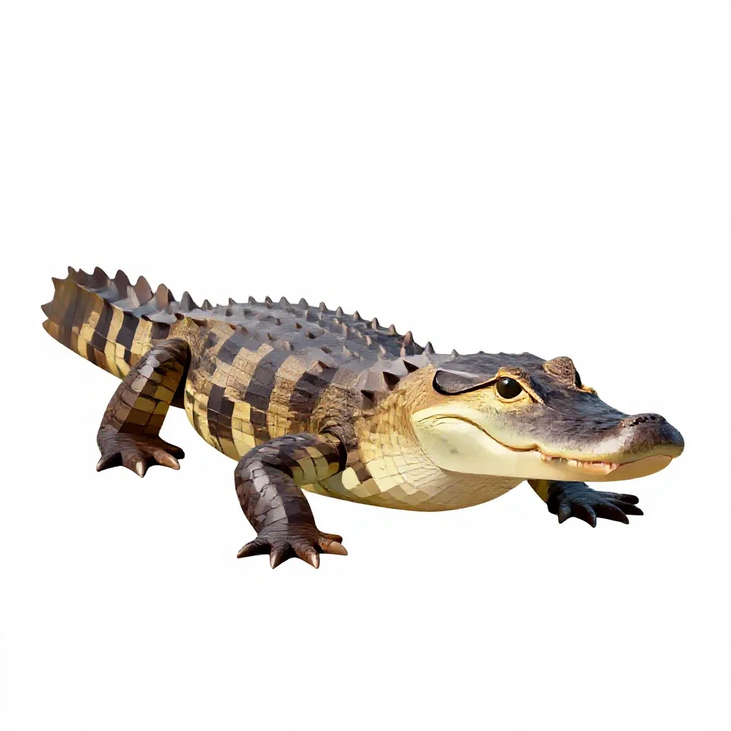 Spectacled caiman isolated on a white background