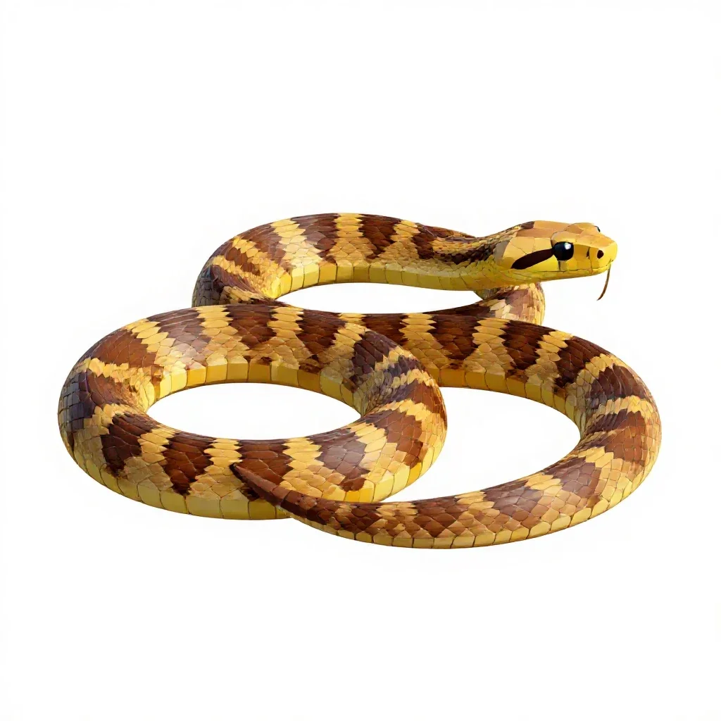 Tiger snake isolated on a white background