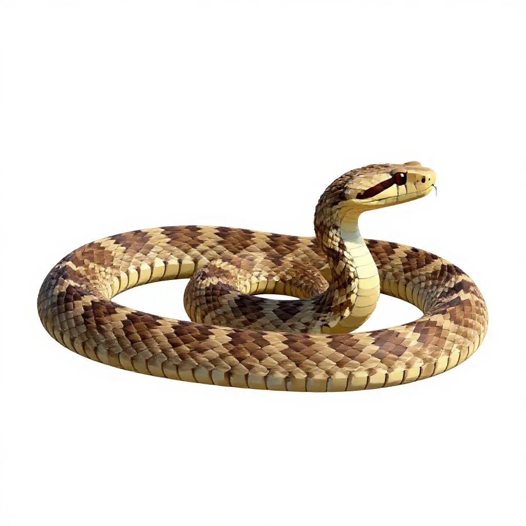 Timber rattlesnake isolated on a white background