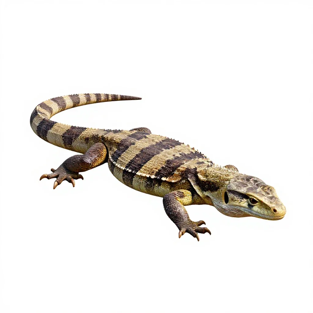 Venomous lizard isolated on a white background