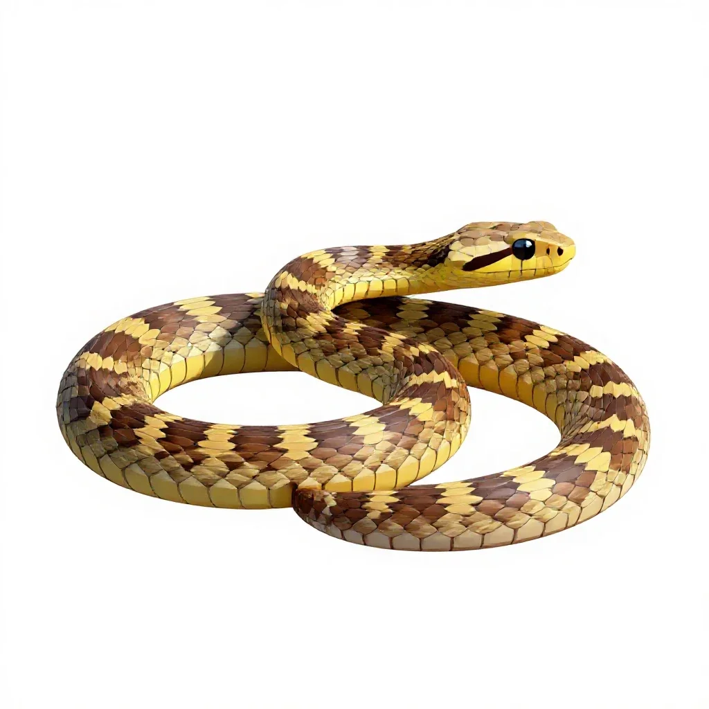 Viperine grass snake isolated on a white background