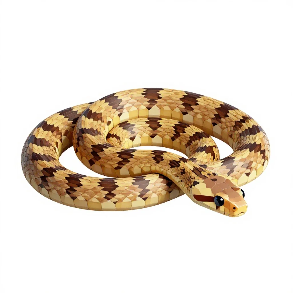Western blind snake isolated on a white background