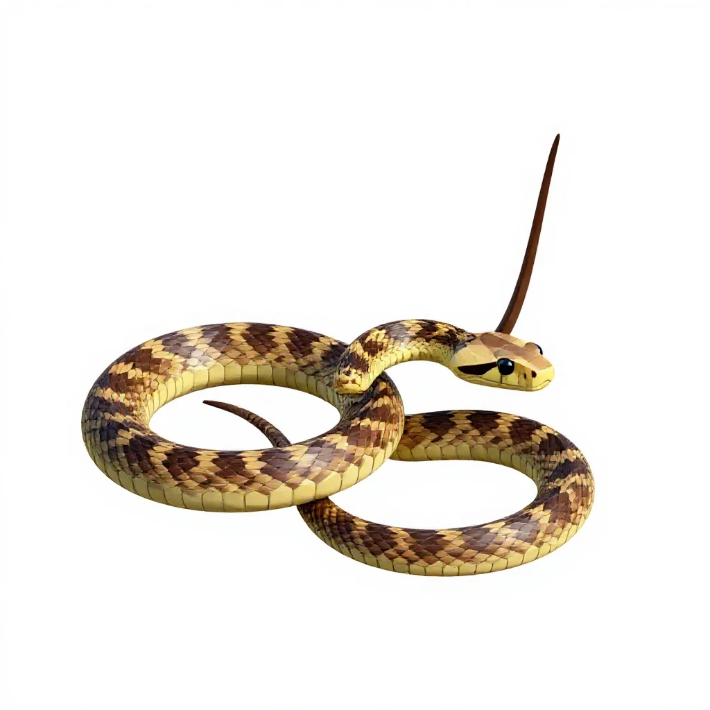 Whip-snake isolated on a white background